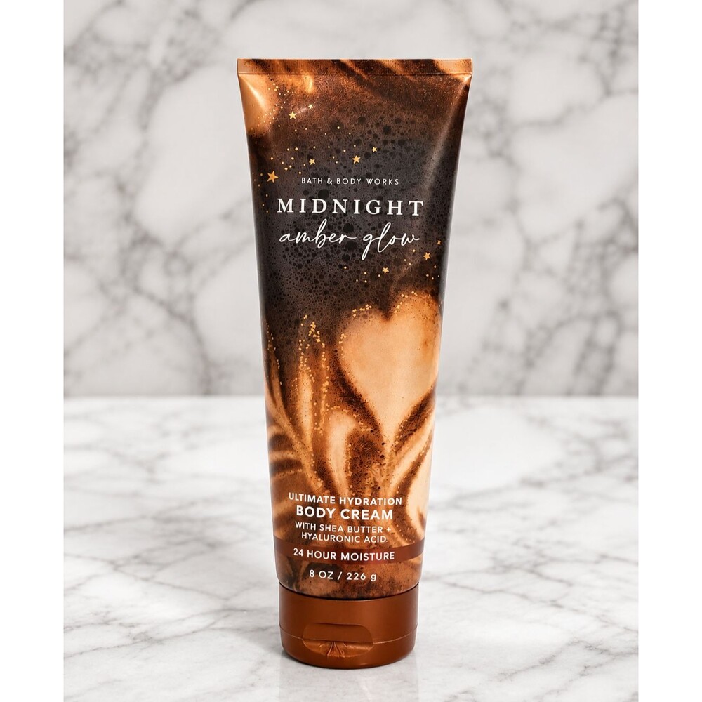 Bath and Body Works Midnight Amber Glow Body Cream Hydration Lotion 8 OZ